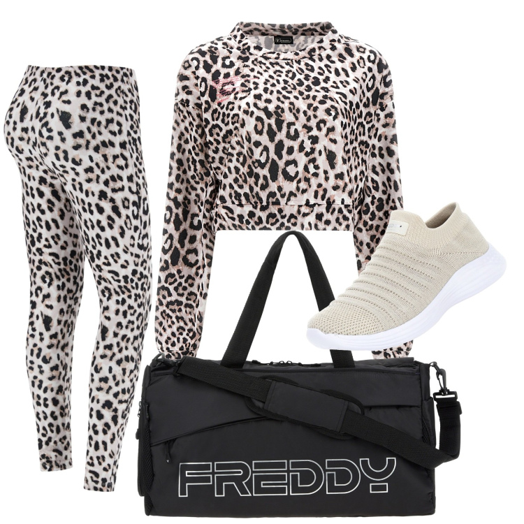 Outfit donna - Total look #1730891. Stile Sporty chic per Sport. Abbinamento con borse sportive, felpe sportive, sneakers, pantaloni.
