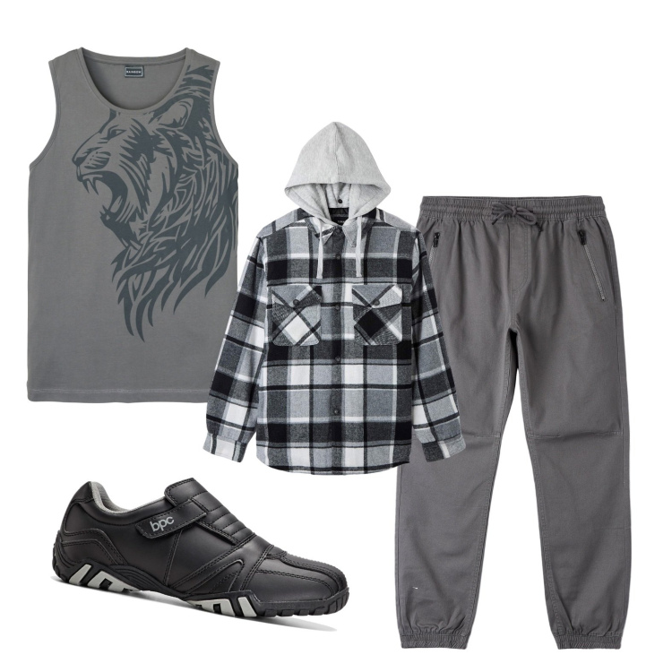 Outfit uomo - Serata al pub. Stile Casual per Tutti i giorni. Abbinamento con scarpe stringate, canottiere, pantaloni, cappotti.