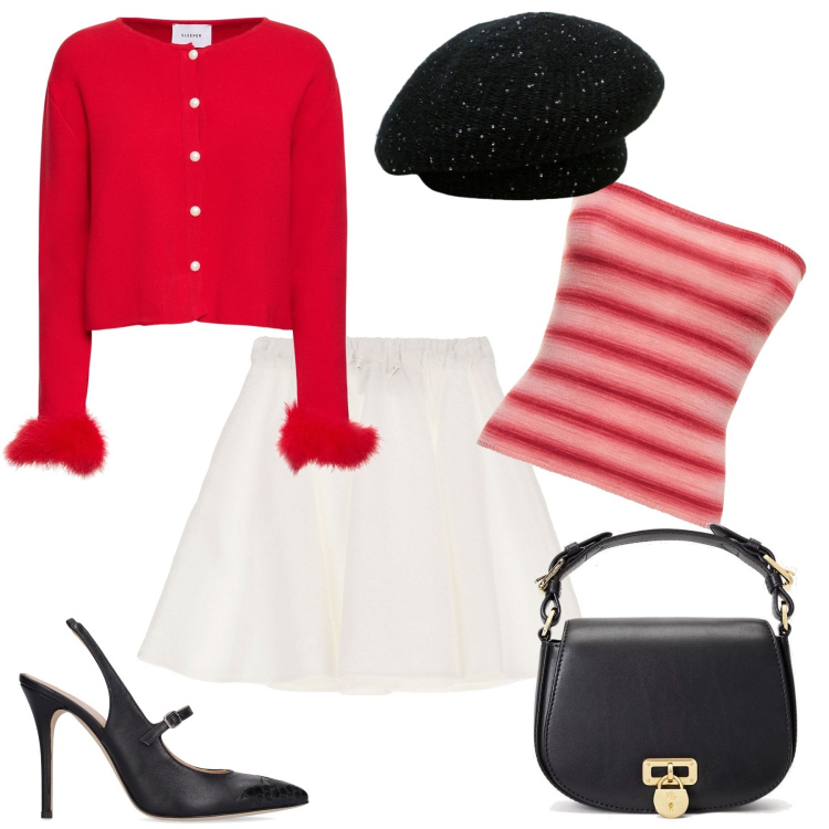 Outfit donna - Fuga Romantica. Stile Romantica per Tutti i giorni. Abbinamento con minigonne, cappelli e berretti, borse a tracolla, top, cardigans, décolleté.