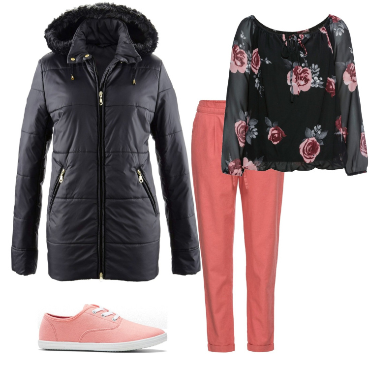 Outfit donna - La giacca per la pioggia. Stile Casual chic per Ufficio. Abbinamento con pantaloni, bluse, giacche, sneakers.
