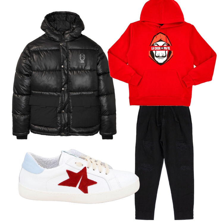 Outfit uomo - Total look #1731833. Stile Urban per Tutti i giorni. Abbinamento con sneakers, pantaloni, giacche, felpe.
