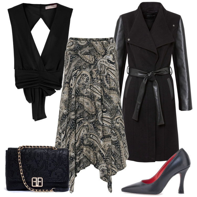 Outfit donna - la serata di gala di Debora. Stile Glamour per Serata fuori. Abbinamento con gonne longuette, cappotti, clutch, top, décolleté.