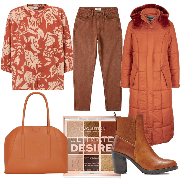 Outfit donna - Pratico. Stile Casual chic per Tutti i giorni. Abbinamento con camicie, stivaletti, cappotti, ombretti, jeans mom, borse a spalla.