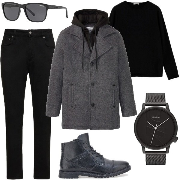 Outfit uomo - La Giacca di John Baner. Stile Urban per Tutti i giorni. Abbinamento con maglieria, occhiali da sole, giacche, orologi, jeans skinny, stivali e stivaletti.