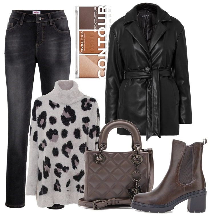 Outfit donna - Jeans e stivaletto. Stile Casual per Tutti i giorni. Abbinamento con giacche, jeans boyfriend, maglieria, terre, stivaletti chelsea, borse a mano.