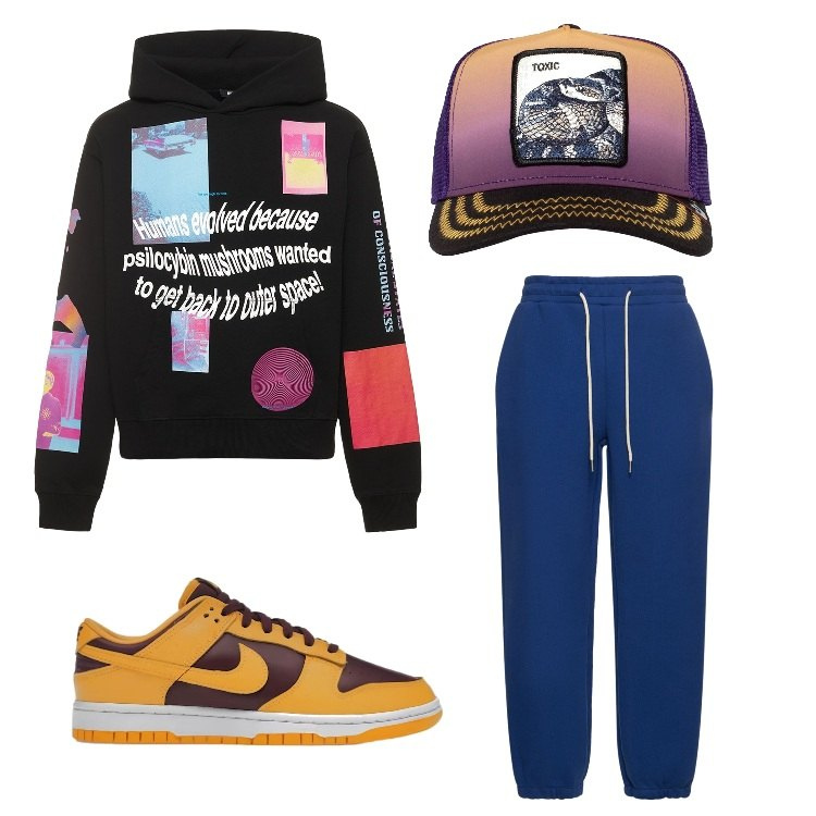 Outfit uomo - Style_ME. Stile Urban per Tutti i giorni. Abbinamento con sneakers, pantaloni, cappelli, felpe con cappuccio.