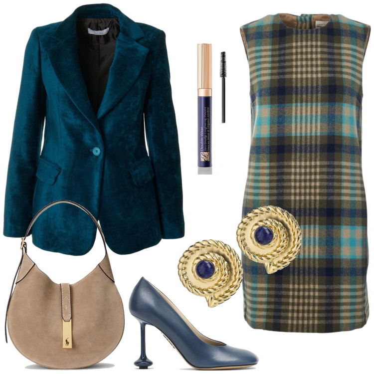 Outfit donna - Chemisier per l’ufficio. Stile Chic per Ufficio. Abbinamento con mascara, borse a spalla, vestiti, giacche, orecchini, décolleté.