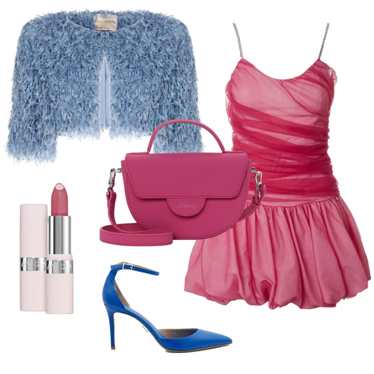Outfit donna - Total look #1734311. Stile Chic per Cerimonia. Abbinamento con rossetti, bolero, vestiti, décolleté, borse a spalla.
