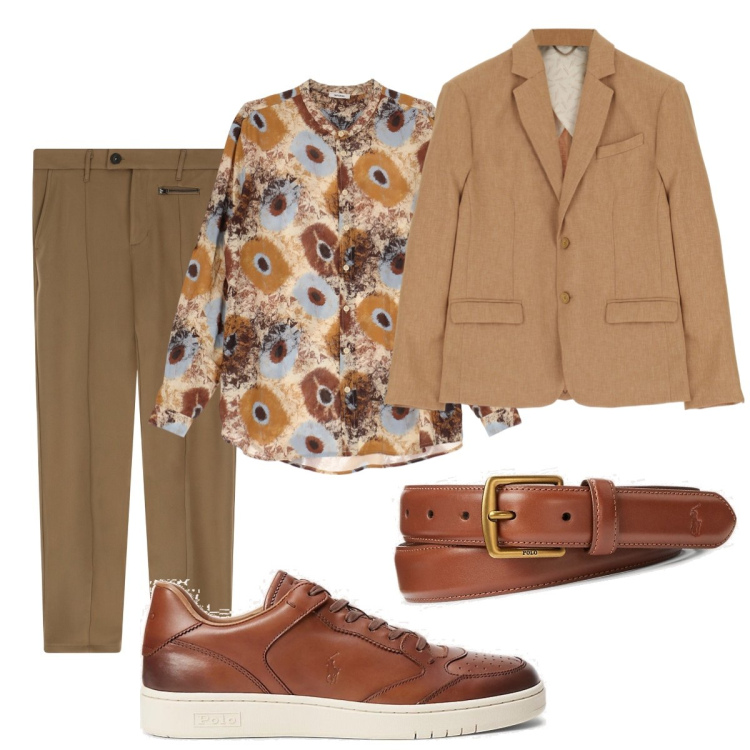 Outfit uomo - Total look #1734896. Stile Business/Elegante per Ufficio. Abbinamento con giacche, camicie, pantaloni, cinture, scarpe sportive.