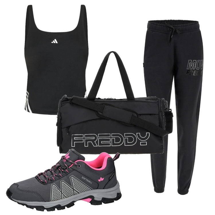 Outfit donna - Total look #1734951. Stile Basic per Sport. Abbinamento con borse sportive, pantaloni, scarpe sportive, canottiere.