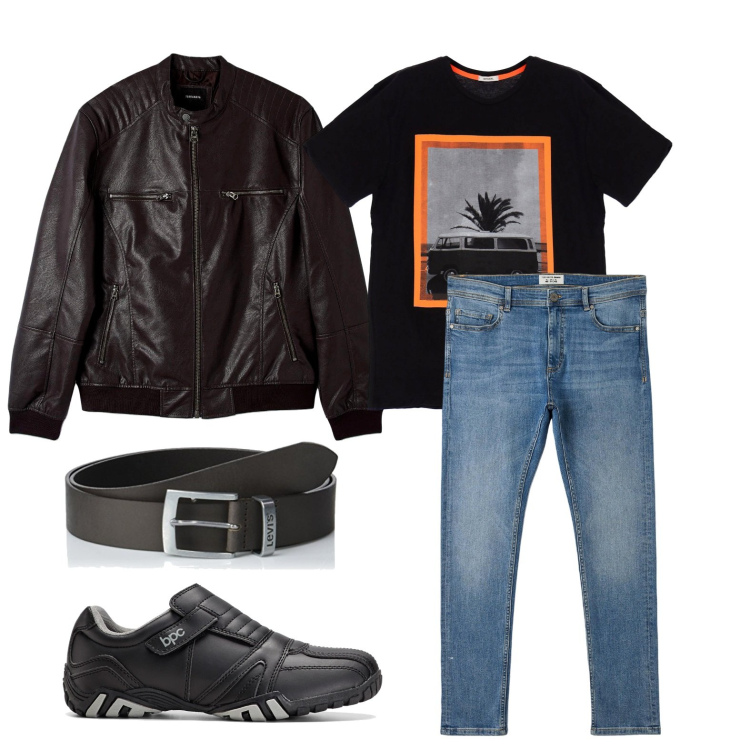 Outfit uomo - Ghost outfitter - ottobre. Stile Trendy per Tutti i giorni. Abbinamento con scarpe stringate, cappotti, jeans skinny, t-shirt, cinture.