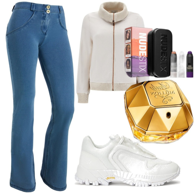 Outfit donna - Semplicemente semplice. Stile Casual per Tutti i giorni. Abbinamento con blush, profumi, jeggings, felpe, sneakers.