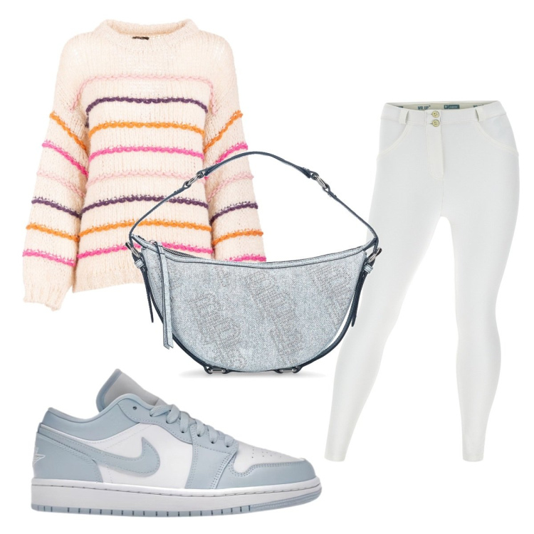 Outfit donna - Total look #1737782. Stile Basic per Tutti i giorni. Abbinamento con sneakers, pantaloni skinny, maglieria, borse a spalla.