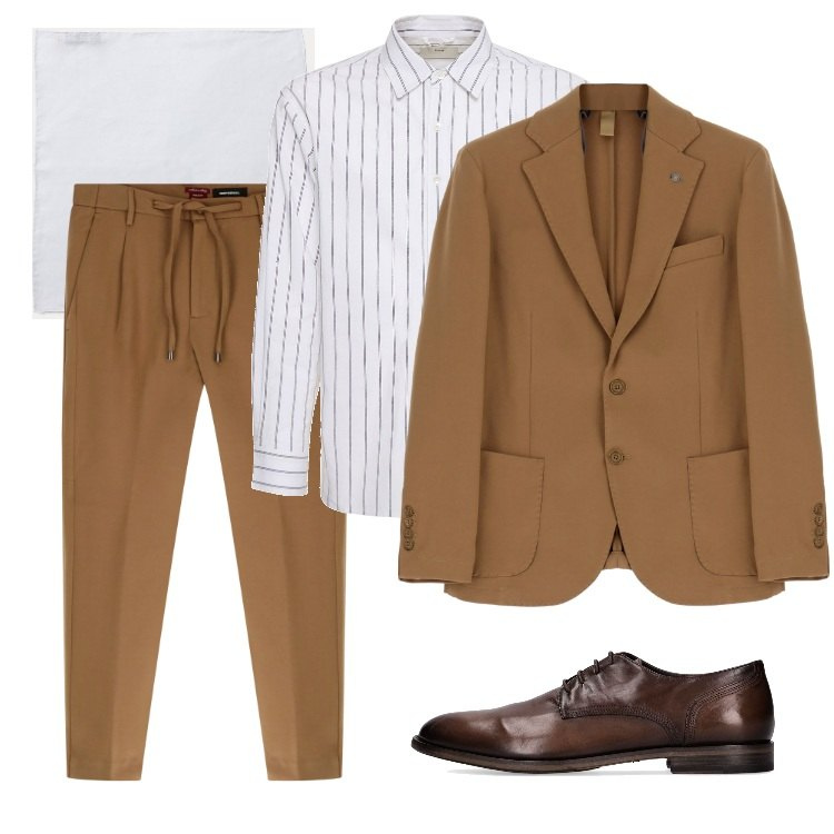 Outfit uomo - Total look #1738277. Stile Business/Elegante per Ufficio. Abbinamento con cappotti, pantaloni, cravatte, scarpe stringate, camicie.