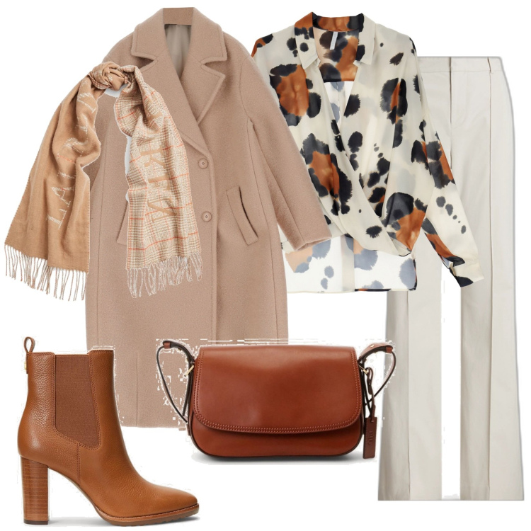 Outfit donna - State bene sempre. Stile Casual chic per Tutti i giorni. Abbinamento con camicie, cappotti, pantaloni, stivaletti chelsea, sciarpe, borse a spalla.
