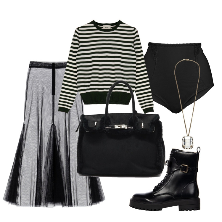 Outfit donna - Ghost outfitter - ottobre. Stile Trendy per Tutti i giorni. Abbinamento con culotte, anfibi, gonne lunghe, collane, pullovers, borse a mano.