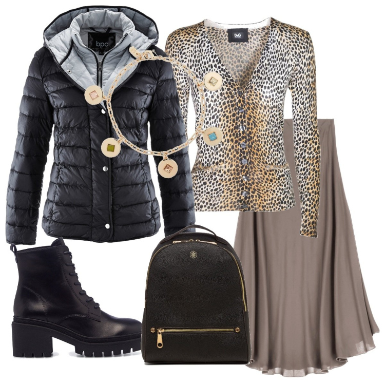 Outfit donna - Anfibi e gonna. Stile Minimal per Tutti i giorni. Abbinamento con piumini, cardigans, gonne longuette, braccialetti, anfibi, zaini.