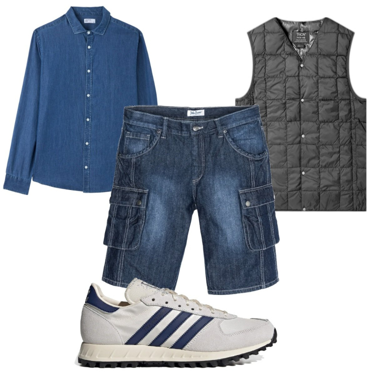 Outfit uomo - Total look #1740160. Stile Casual per Tutti i giorni. Abbinamento con bermuda, camicie, piumini, sneakers.