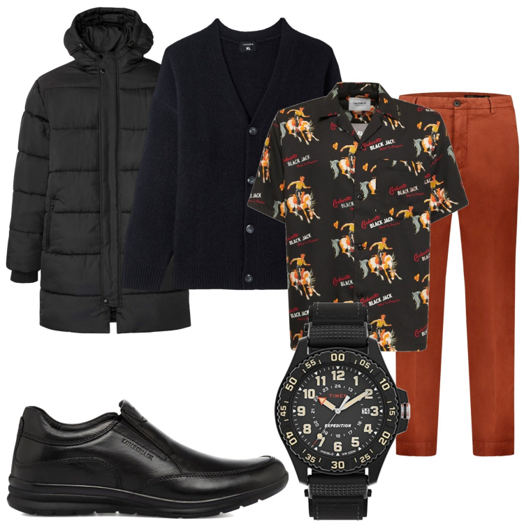 Outfit uomo - Camicia fantasia colorata. Stile Urban per Tutti i giorni. Abbinamento con giacche, cardigans, scarpe stringate, pantaloni, camicie, orologi.