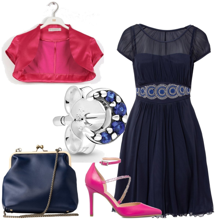 Outfit donna - Cerimonia. Stile Chic per Cerimonia. Abbinamento con vestiti, bolero, décolleté, clutch, orecchini.