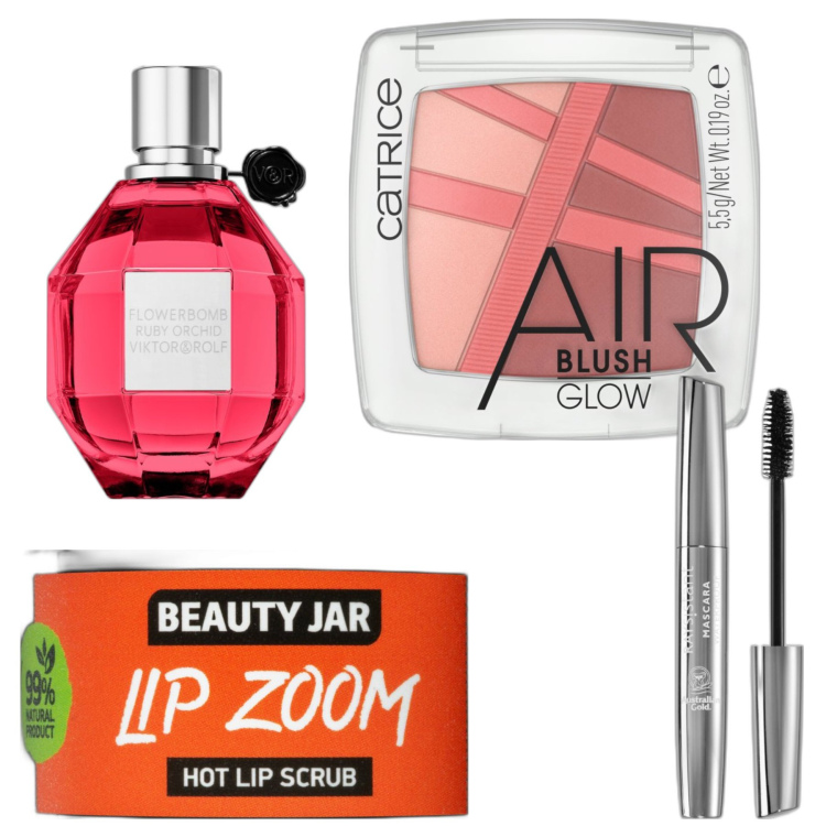 Outfit donna - Profumo e male up. Abbinamento con profumi, blush, matite labbra, mascara.