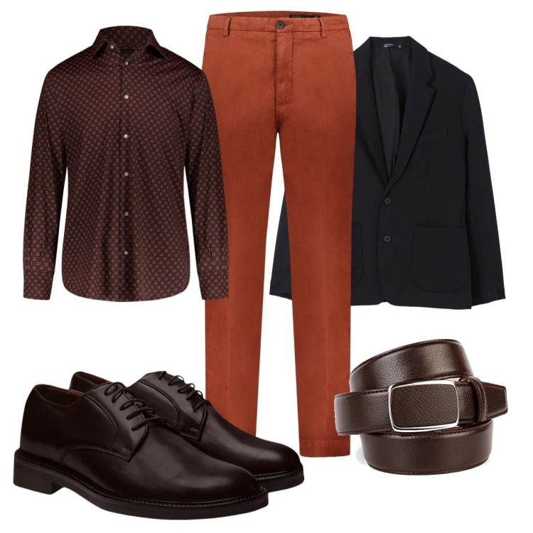 Outfit uomo - Total look #1740599. Stile Business/Elegante per Ufficio. Abbinamento con giacche, pantaloni, scarpe stringate, camicie, cinture.