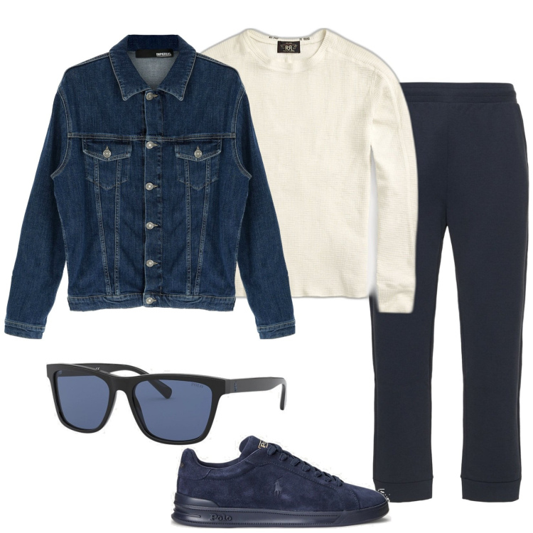 Outfit uomo - Comodo e pratico. Stile Casual per Tutti i giorni. Abbinamento con giacche, maglieria, occhiali da sole, sneakers, pantaloni.