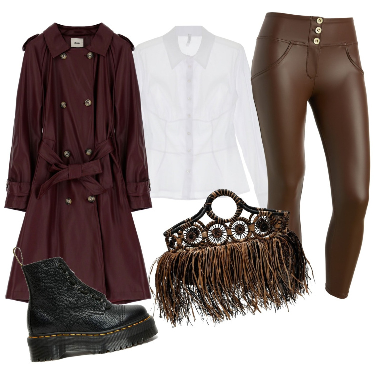 Outfit donna - Total look #1741371. Stile Chic per Serata fuori. Abbinamento con camicie, pantaloni skinny, stivaletti, trench, borse a mano.