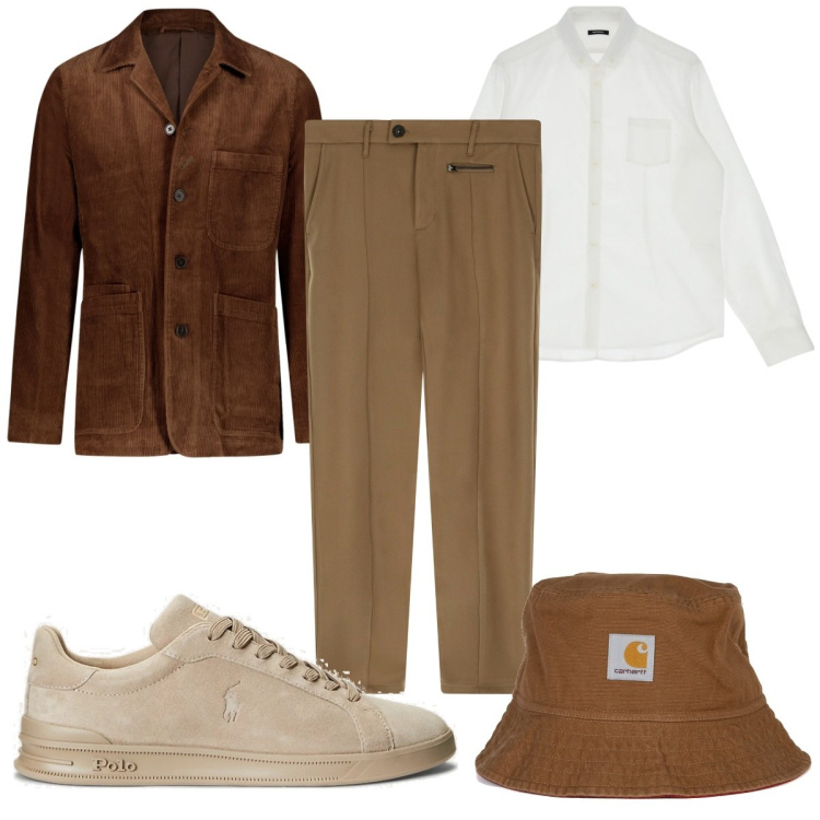 Outfit uomo - Total look #1742140. Stile Casual per Tutti i giorni. Abbinamento con pantaloni, camicie, sneakers, cappelli, giacche.
