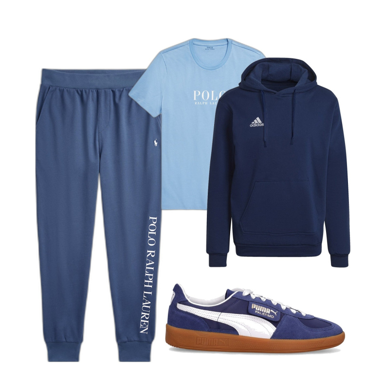Outfit uomo - Soorty. Stile Casual per Tutti i giorni. Abbinamento con t-shirt, pantaloni, felpe con cappuccio, sneakers.