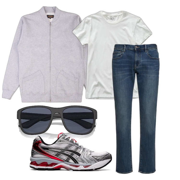 Outfit uomo - Ghost outfitter - ottobre. Stile Casual per Tutti i giorni. Abbinamento con felpe, sneakers, t-shirt, jeans slim fit, occhiali da sole.