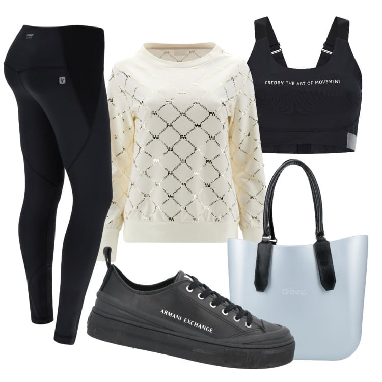 Outfit donna - Breeze. Stile Casual per Tutti i giorni. Abbinamento con borse a mano, sneakers, leggings sportivo, felpe, reggiseni.