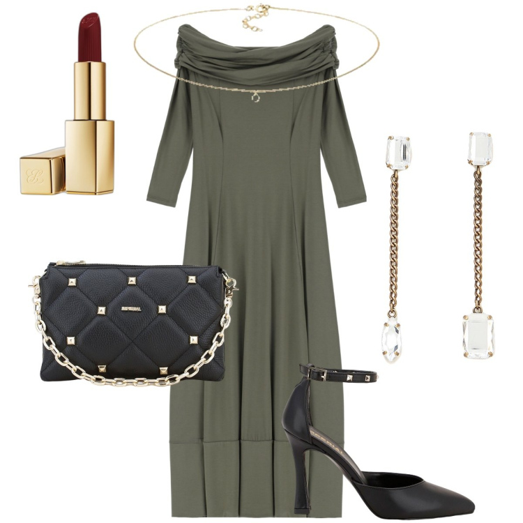 Outfit donna - Una collana da abbinare. Stile Bon Ton per Serata fuori. Abbinamento con rossetti, décolleté, pochette, vestiti lunghi, orecchini, ciondoli.