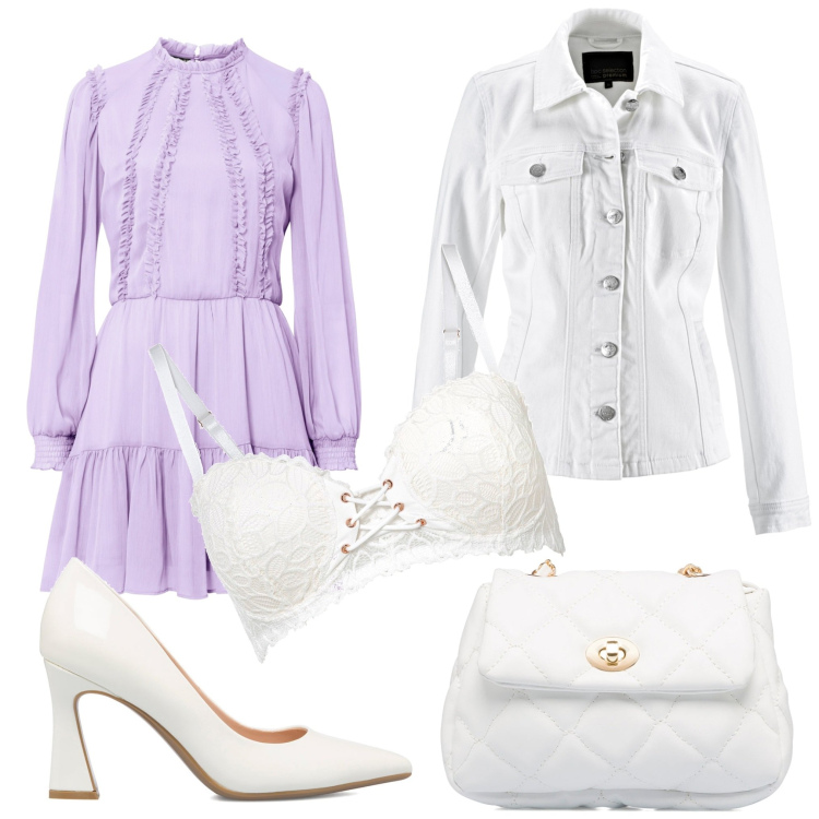 Outfit donna - Lolita. Stile Romantica per Serata fuori. Abbinamento con vestiti, blazer, reggiseni a balconcino, décolleté, borse a tracolla.