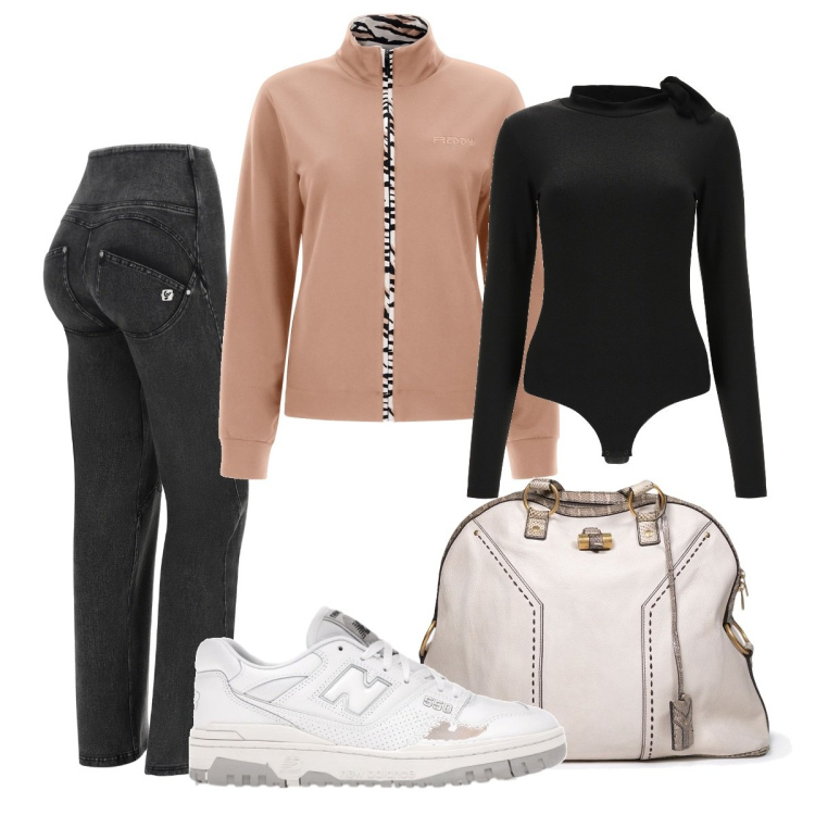 Outfit donna - WR.up Freddy. Stile Casual chic per Tutti i giorni. Abbinamento con sneakers, borse a spalla, jeans, body, felpe.