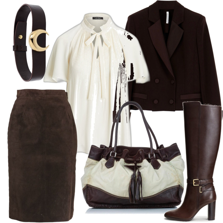 Outfit donna - una favolosa borsa Prada. Stile Glamour per Tutti i giorni. Abbinamento con gonne longuette, borse a spalla, giacche, camicie, stivali, collane.