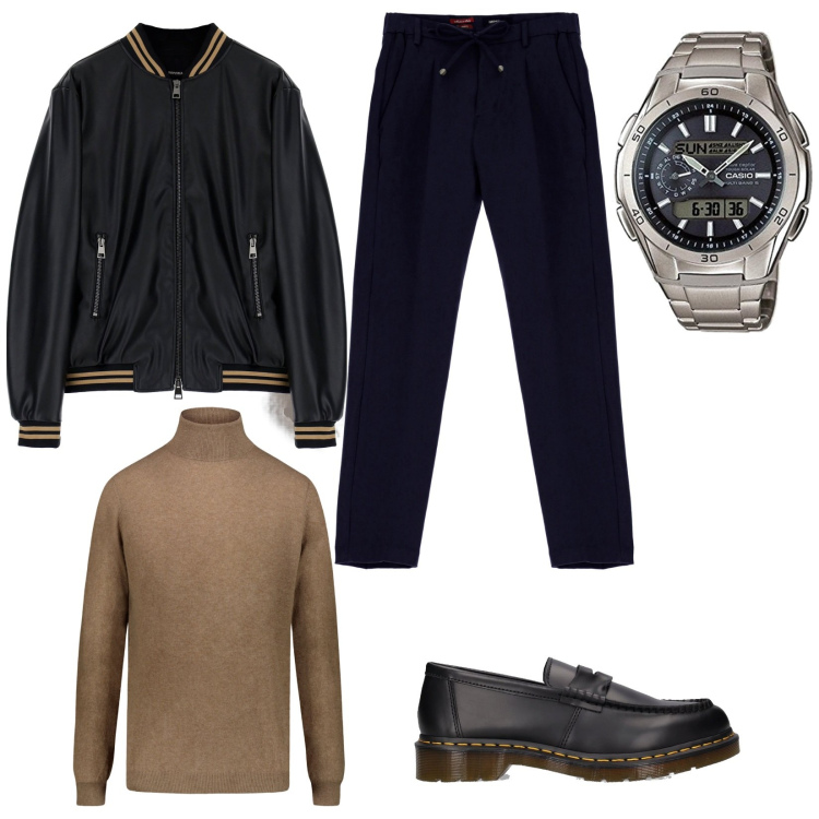 Outfit uomo - Che orologio sei?. Stile Trendy per Serata speciale. Abbinamento con giacche, pantaloni, maglieria, scarpe stringate, orologi digitali.