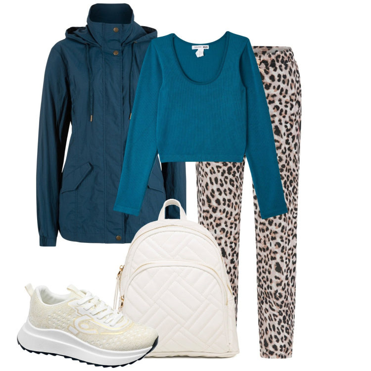 Outfit donna - Total look #1746719. Stile Basic per Tutti i giorni. Abbinamento con blazer, t-shirt, sneakers, pantaloni, zaini.