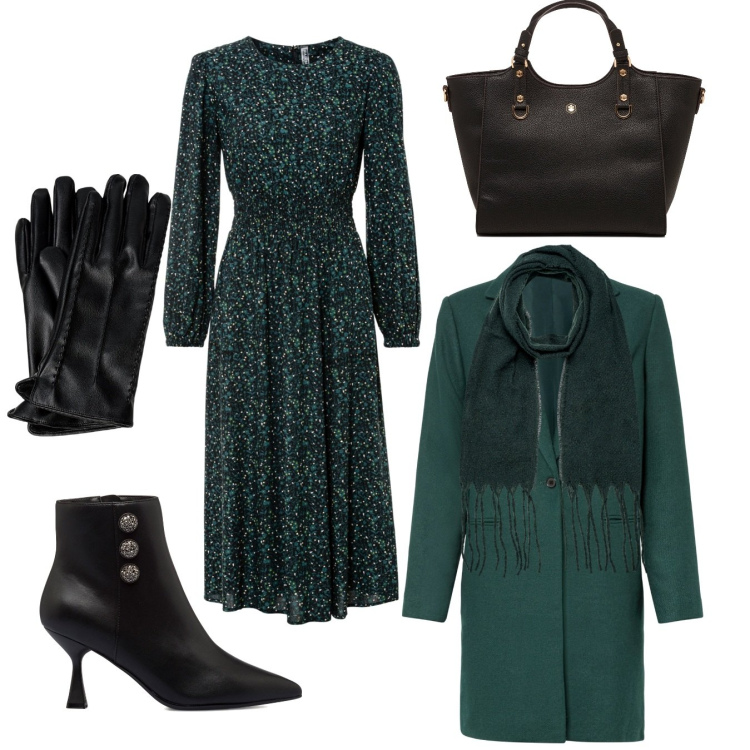Outfit donna - Basta un poco di zucchero e .... Stile Bon Ton per Ufficio. Abbinamento con vestiti midi/longuette, cappotti, stivaletti, borse a mano, guanti, sciarpe.