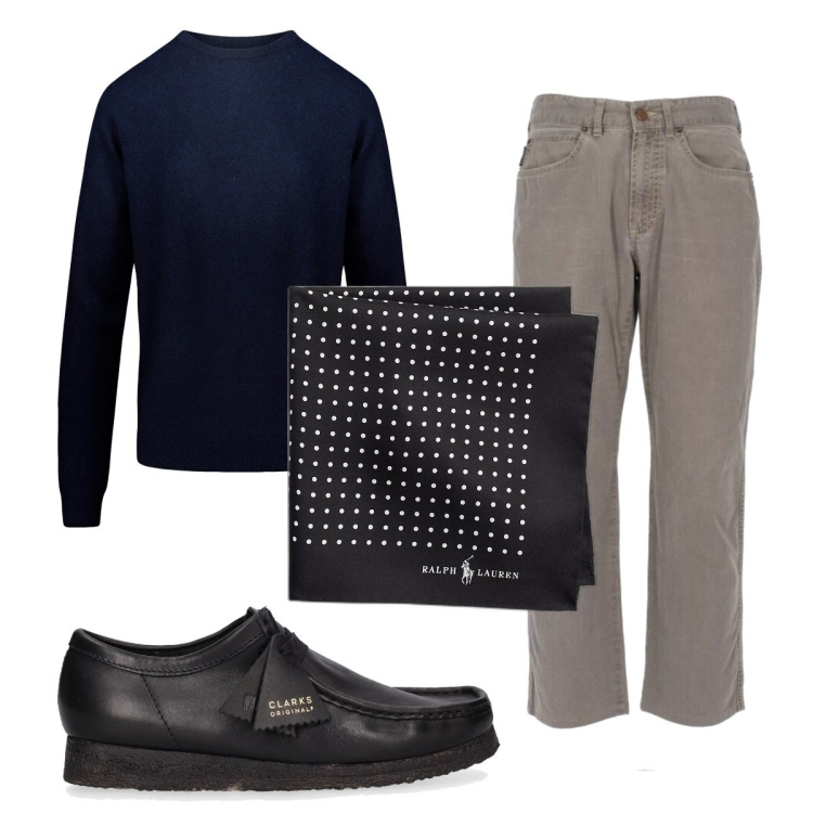 Outfit uomo - Total look #1747037. Stile Casual per Tutti i giorni. Abbinamento con jeans dritti, giacche, maglieria, scarpe stringate.