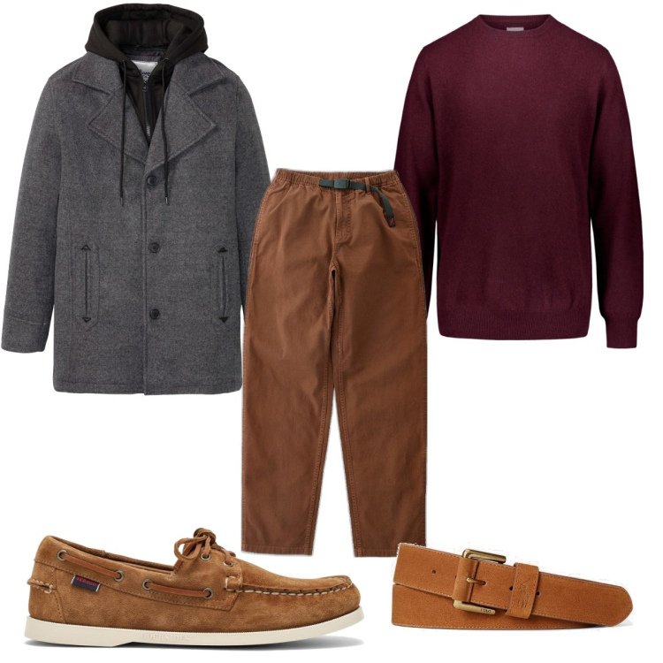 Outfit uomo - Total look #1747078. Stile Casual per Tutti i giorni. Abbinamento con giacche, pantaloni, maglieria, cinture, scarpe stringate.