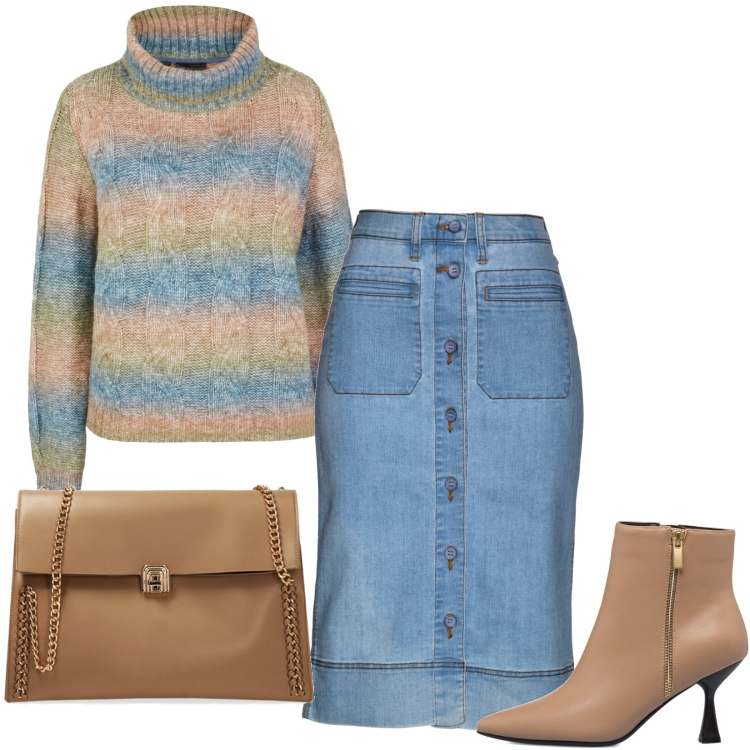 Outfit donna - lo stivaletto basso. Stile Trendy per Tutti i giorni. Abbinamento con gonne, maglieria, borse a spalla, stivaletti.