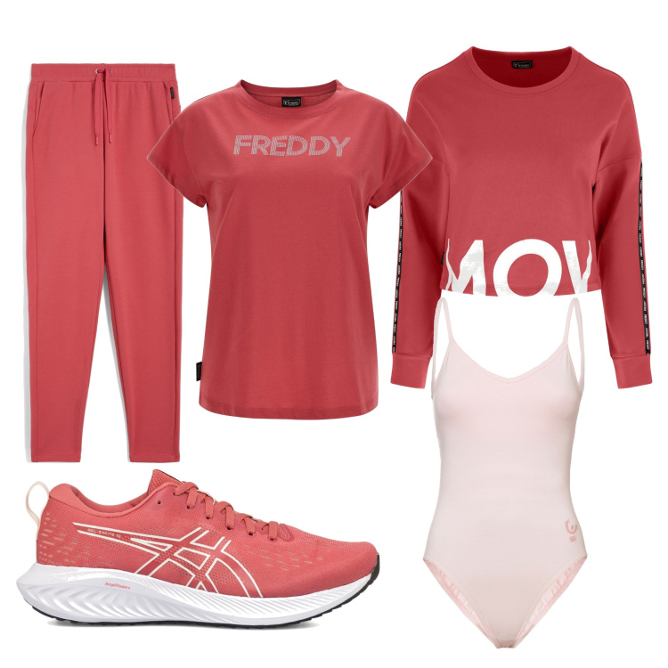 Outfit donna - Total look #1747525. Stile Sporty chic per Sport. Abbinamento con body, felpe, pantaloni sportivi, t-shirt, scarpe sportive.