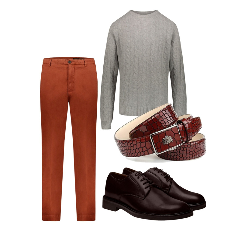 Outfit uomo - Ghost outfitter - ottobre. Stile Trendy per Tutti i giorni. Abbinamento con scarpe stringate, pantaloni, cinture, maglieria.
