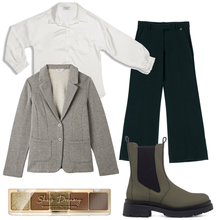 Outfit donna - Pantaloni flare. Stile Basic per Tutti i giorni. Abbinamento con ombretti, cappotti, pantaloni capri, camicie, stivaletti.