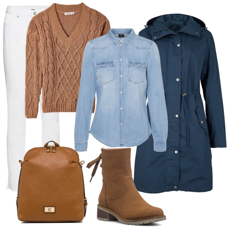 Outfit donna - Ancora e sempre jeans. Stile Casual per Tutti i giorni. Abbinamento con parka, jeans skinny, maglieria, stivaletti, camicie, zaini.