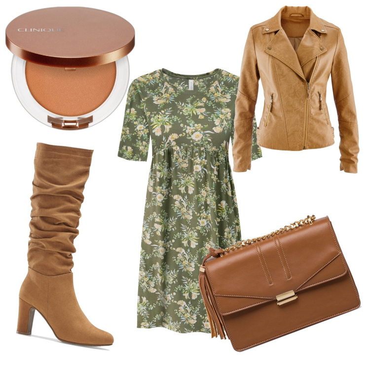 Outfit donna - Trendsetter. Stile Casual chic per Ufficio. Abbinamento con vestiti, stivali, blazer, terre, borse a tracolla.