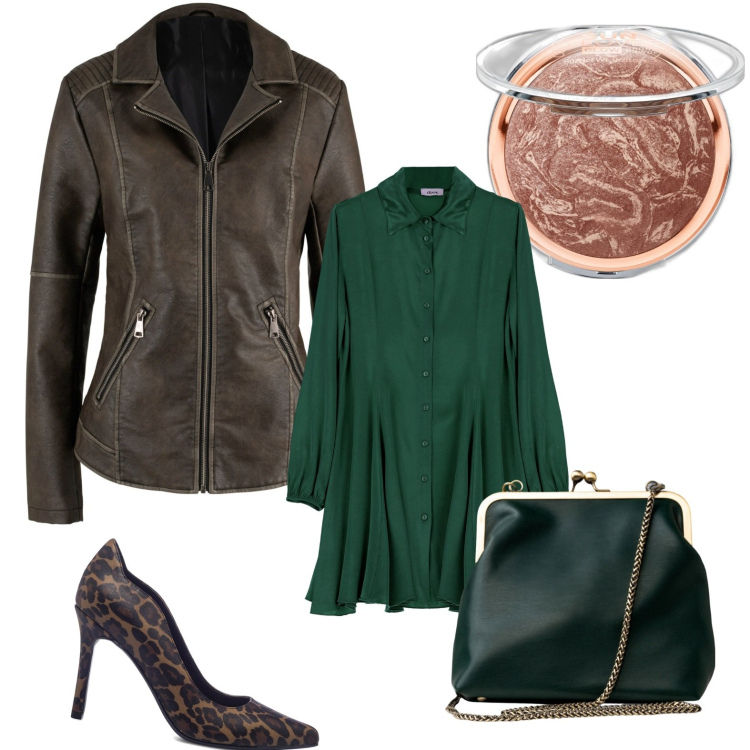 Outfit donna - Il giubbino che non passa mai di moda. Stile Casual chic per Serata fuori. Abbinamento con blazer, terre, vestiti chemisier, décolleté, clutch.