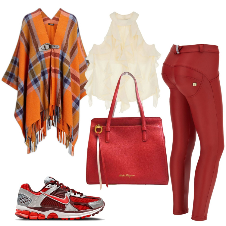 Outfit donna - Total look #1749161. Stile Casual chic per Serata fuori. Abbinamento con borse a spalla, pantaloni skinny, sneakers, cappotti, top.
