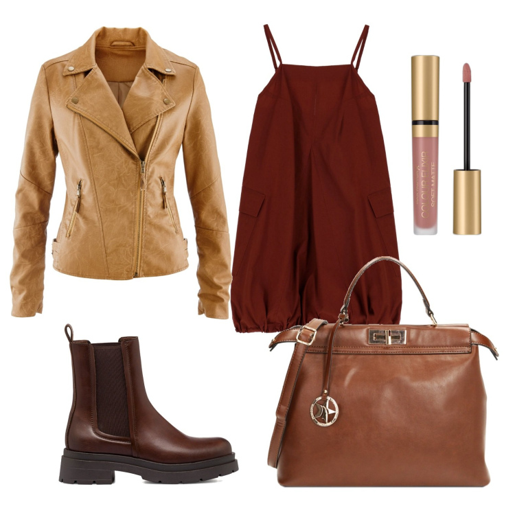 Outfit donna - Total look #1749213. Stile Casual chic per Tutti i giorni. Abbinamento con blazer, rossetti, vestiti corti, borse a mano, stivaletti.